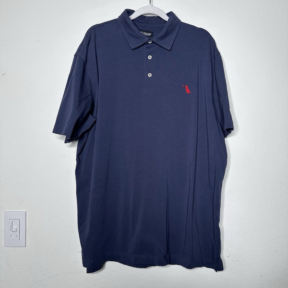 Local Boy Outfitters Polo Shirt Mens Sz L Striped Blue Performance Outdoor Prep